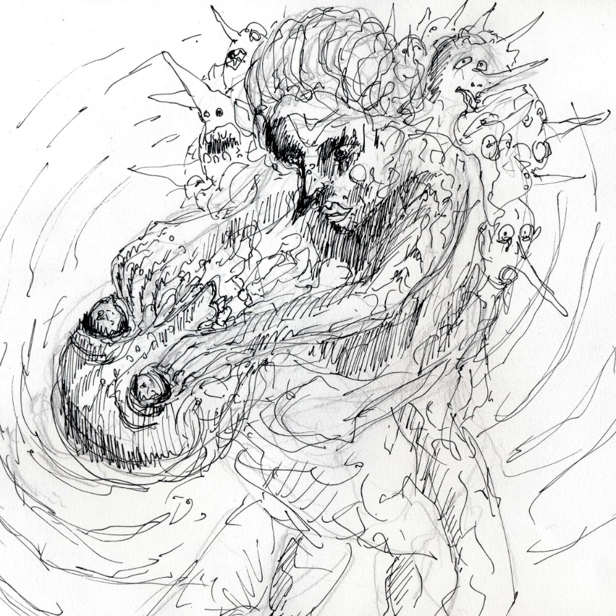 un dessin généré par intelligence artificiel ia par François Monthoux artiste suisse