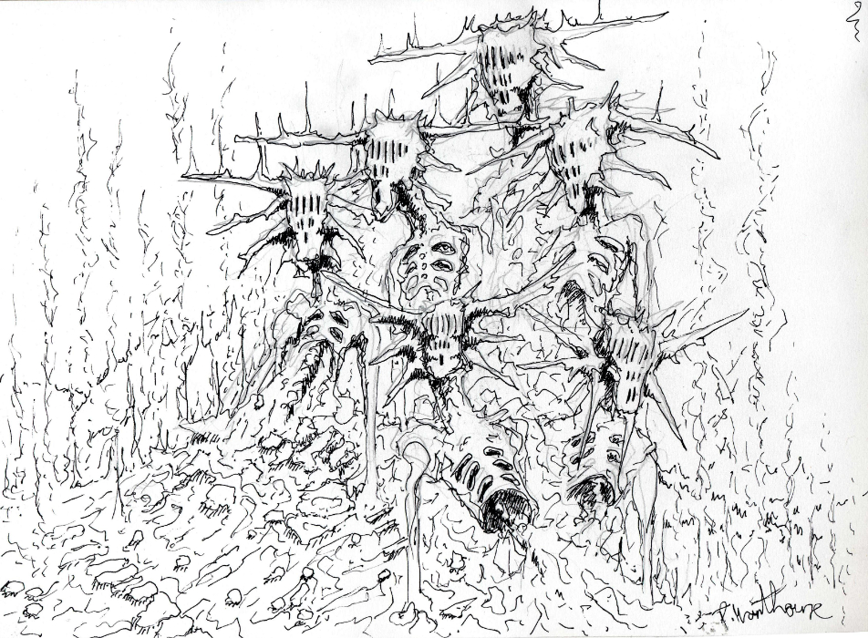 un dessin généré par intelligence artificiel ia par François Monthoux artiste suisse