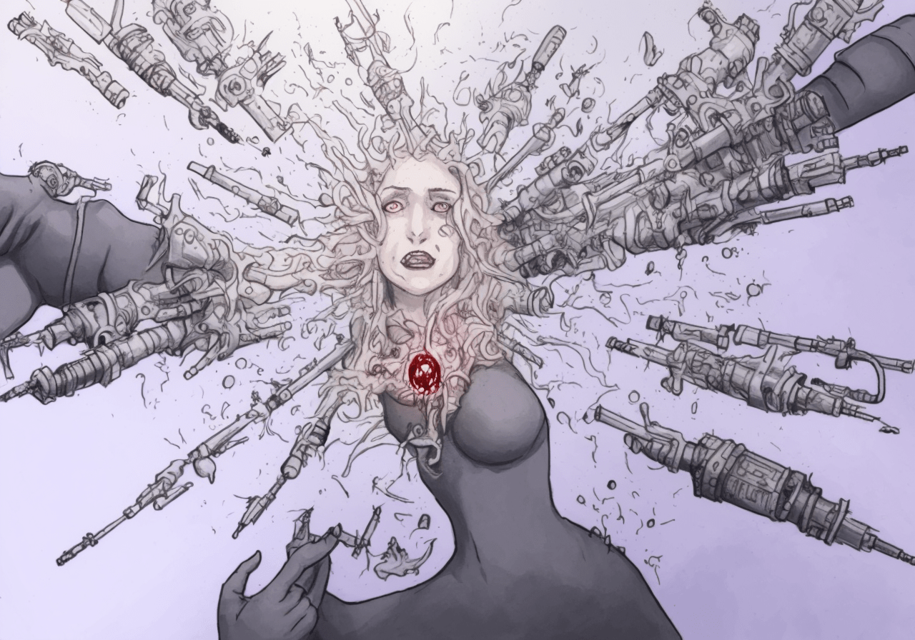 un dessin généré par intelligence artificiel ia par François Monthoux artiste suisse