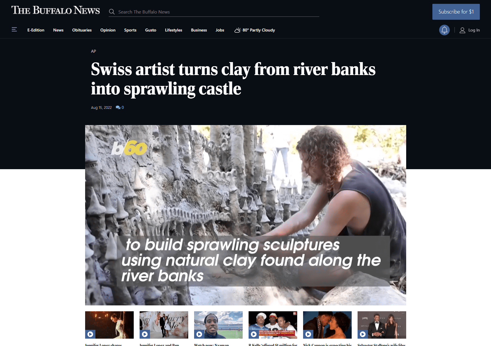 article de journal sur françois monthoux artiste suisse romand